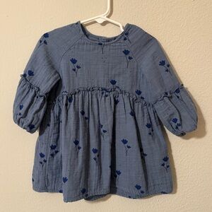 Zara Kids Blue flower bubble dress
